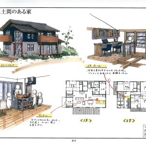 表と裏に土間のある家