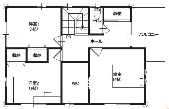 ホームステージング 2F ナチュラルカフェ 間取り図