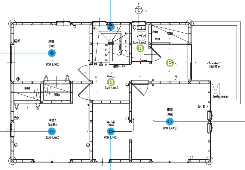 エラベール 照明プラン2F 間取り図