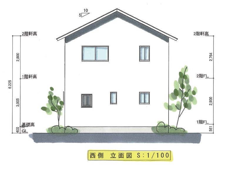 エラベール 西側立体図S:1/100